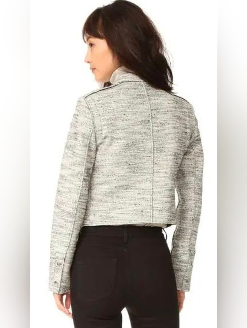 Theory Bavewick K Branson Tweed Boucle Moto Jacket Blazer Size S Capsule Office - Picture 3 of 9